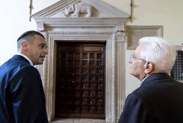 Il Presidente Sergio Mattarella visita la Biblioteca Malatestiana Antica, accompagnato dal Direttore Paolo Zanfini