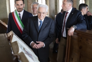Il Presidente Sergio Mattarella visita la Biblioteca Malatestiana Antica