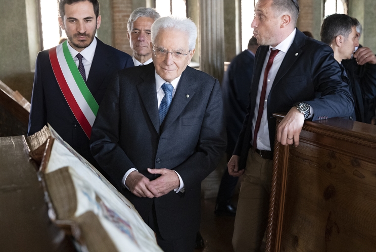 Il Presidente Sergio Mattarella visita la Biblioteca Malatestiana Antica