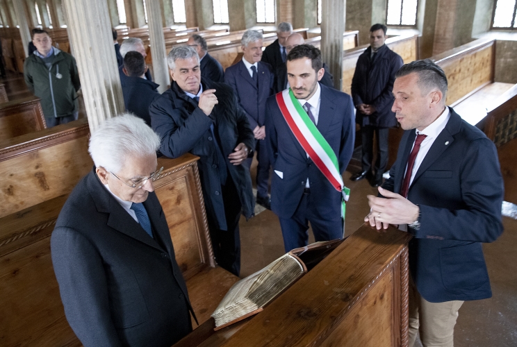 Il Presidente Sergio Mattarella visita la Biblioteca Malatestiana Antica, accompagnato dal Direttore Paolo Zanfini
