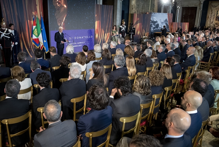 Il Presidente Sergio Mattarella in occasione della cerimonia di presentazione dei candidati ai Premi “David di Donatello” per l’anno 2023