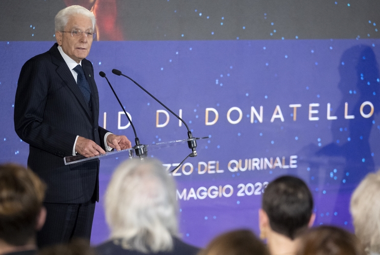 Il Presidente Sergio Mattarella in occasione della cerimonia di presentazione dei candidati ai Premi “David di Donatello” per l’anno 2023