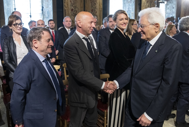 Il Presidente Sergio Mattarella saluta alcuni candidati ai Premi “David di Donatello” per l’anno 2023