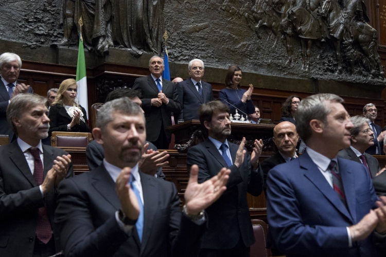 Il Presidente Sergio Mattarella alla celebrazione parlamentare del sessantesimo anniversario della firma dei Trattati 