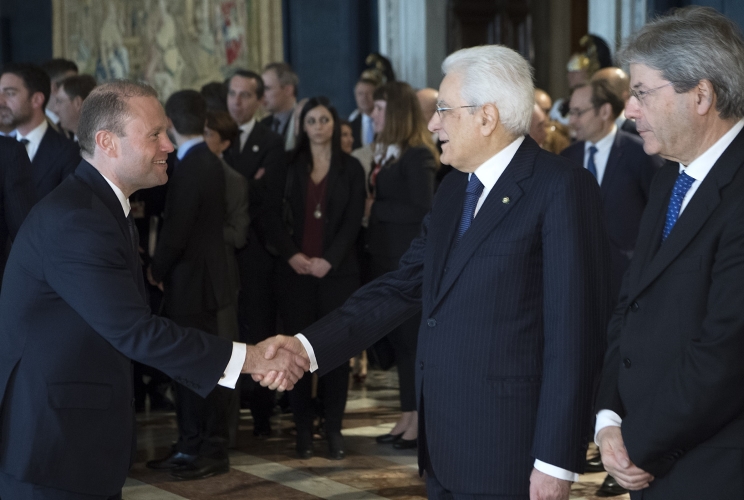 l Presidente Sergio Mattarella, il Primo Ministro della Repubblica di Malta