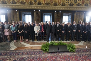 Il Presidente Sergio Mattarella con i candidati ai Premi David di Donatello 2017