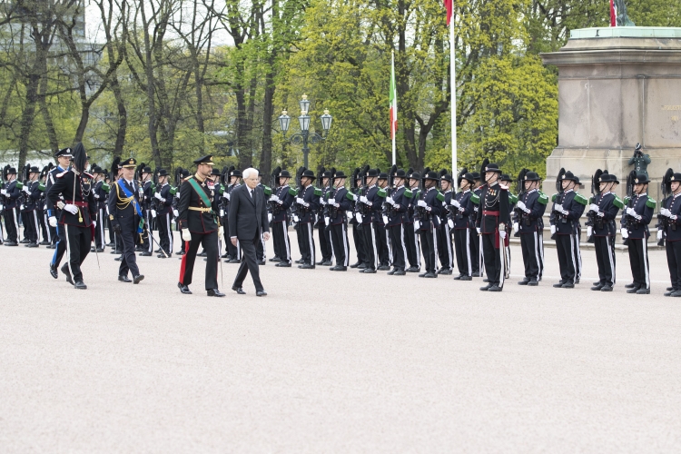 Il Presidente della Repubblica Sergio Mattarella a Palazzo Reale,con Sua Altezza Reale il Principe Ereditario del Regno di Norvegia, Magnus Haakon,in occasione della visita di Stato
