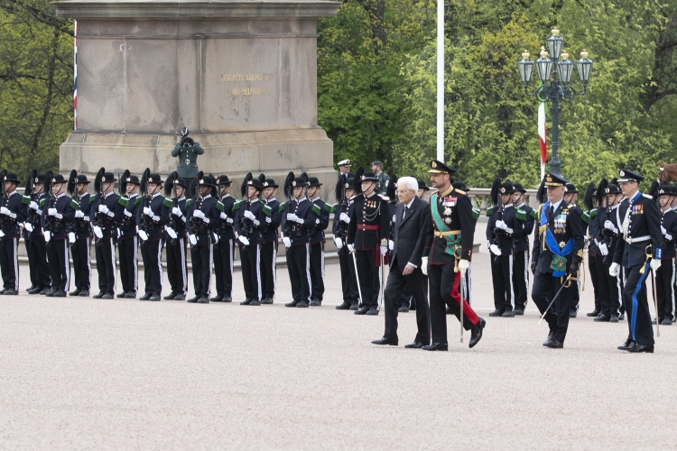 Il Presidente della Repubblica Sergio Mattarella a Palazzo Reale,con Sua Altezza Reale il Principe Ereditario del Regno di Norvegia, Magnus Haakon,in occasione della visita di Stato
