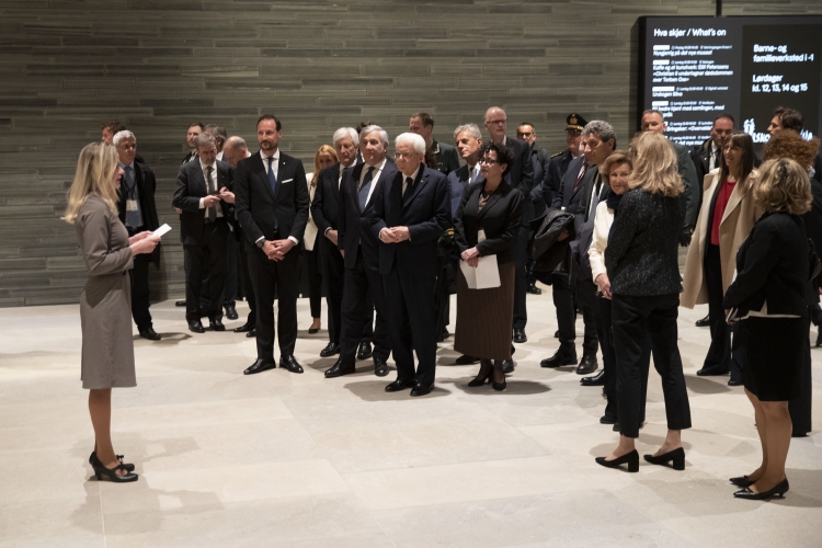 Il Presidente della Repubblica Sergio Mattarella e la Sig.ra Laura,con Sua Altezza Reale il Principe Ereditario del Regno di Norvegia, in occasione della visita al Museo Nazionale
