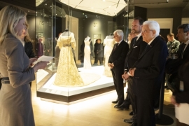 Il Presidente della Repubblica Sergio Mattarella e la Sig.ra Laura,con Sua Altezza Reale il Principe Ereditario del Regno di Norvegia, in occasione della visita al Museo Nazionale
