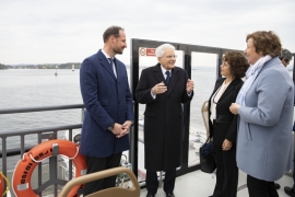 Il Presidente della Repubblica Sergio Mattarella con Sua Altezza Reale il Principe Ereditario del Regno di Norvegia,Magnus Haakon, visita il fiordo di Oslo
