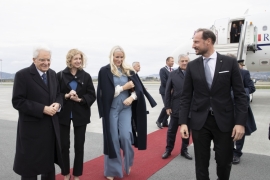 Mattarella arriva all’aeroporto di Trondheim