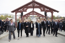 Il Presidente della Repubblica Sergio Mattarella e la Sig.ra Laura a Trondheim, con Sua Altezza Reale il Principe Ereditario del Regno di Norvegia,Magnus Haakon e la Principessa Ereditaria del Regno di Norvegia,al Ponte della Città Vecchia
