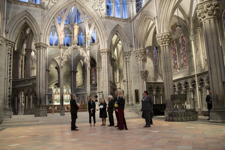Il Presidente della Repubblica Sergio Mattarella e la Sig.ra Laura con Sua Altezza Reale il Principe Ereditario del Regno di Norvegia,Magnus Haakon e la Principessa Ereditaria del Regno di Norvegia,alla Cattedrale di Trondheim.