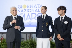Il Presidente Sergio Mattarella in occasione della celebrazione della “Giornata nazionale del mare”