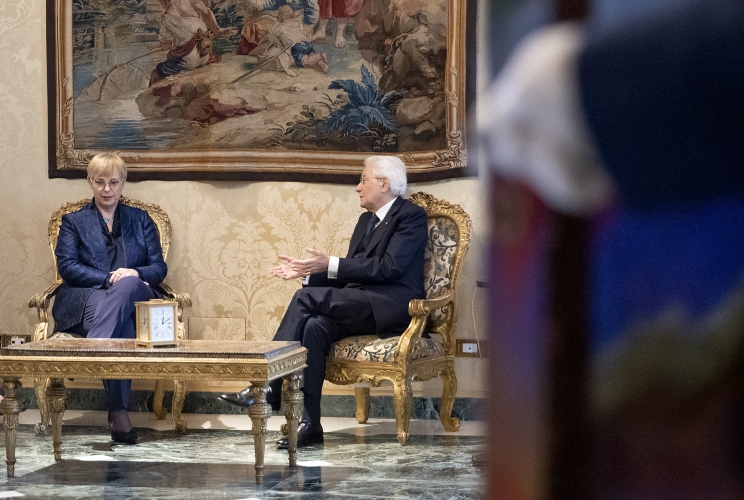 Il Presidente Sergio Mattarella con S.E. la Sig.ra Nataša Pirc Musar, Presidente della Repubblica di Slovenia, in visita ufficiale