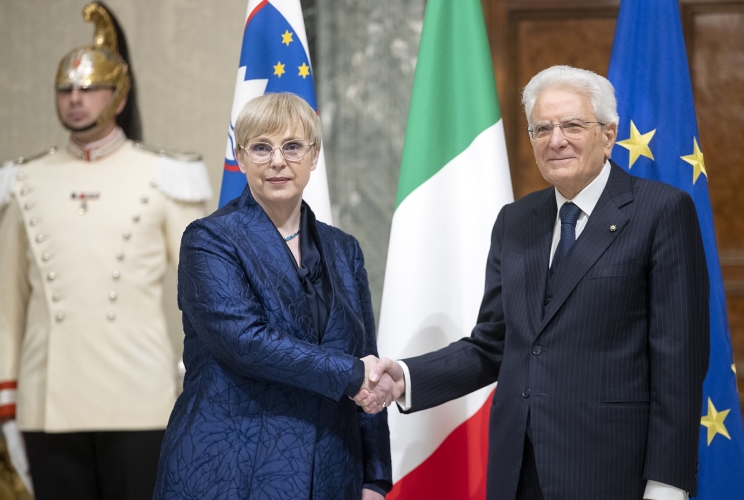 Il Presidente Sergio Mattarella con S.E. la Sig.ra Nataša Pirc Musar, Presidente della Repubblica di Slovenia, in visita ufficiale