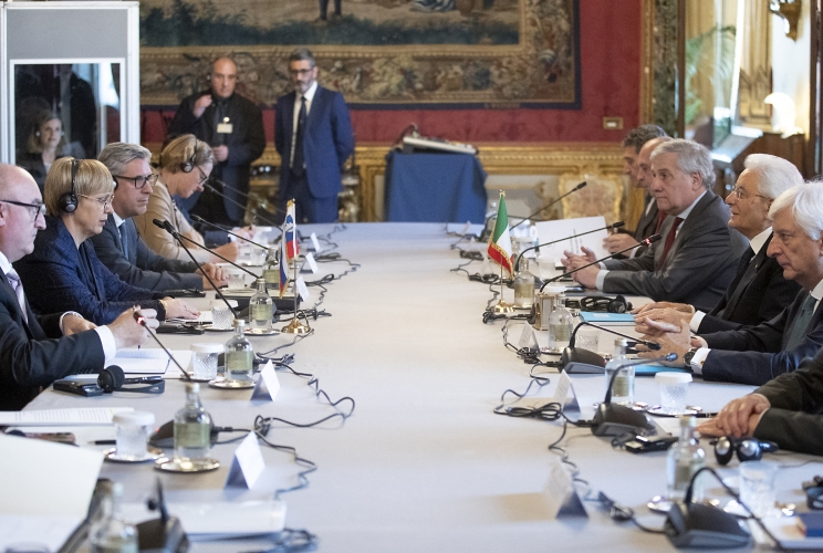 Il Presidente Sergio Mattarella con S.E. la Sig.ra Nataša Pirc Musar, Presidente della Repubblica di Slovenia, in visita ufficiale