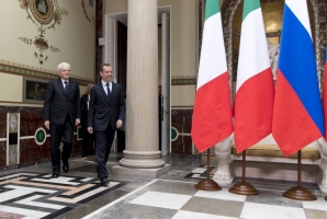 Il Presidente Sergio Mattarella con il  Primo Ministro della Federazione Russa, Dmitrij Anatol'evič Medvedev