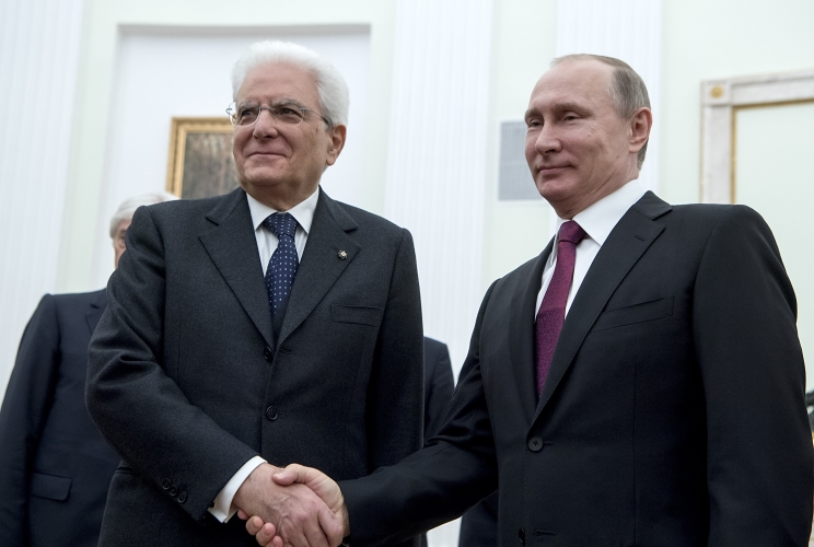 Il Presidente Sergio Mattarella con il Presidente della Federazione Russa Vladimir Vladimirovič Putin