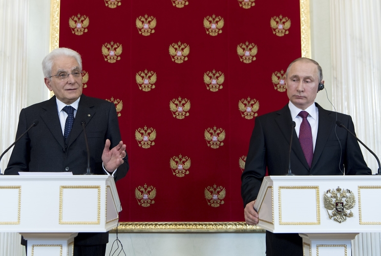 Il Presidente Sergio Mattarella nel corso delle dichiarzioni alla stampa con il Presidente della Federazione Russa 