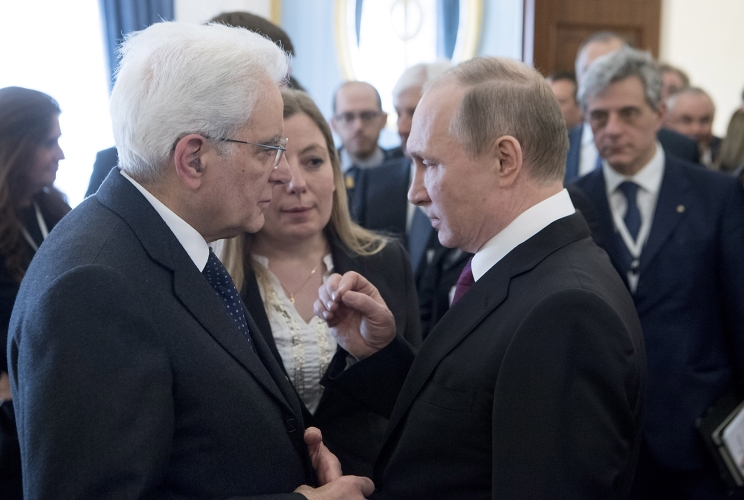 Il Presidente Sergio Mattarella con il Presidente della Federazione Russa Vladimir Vladimirovič Putin 