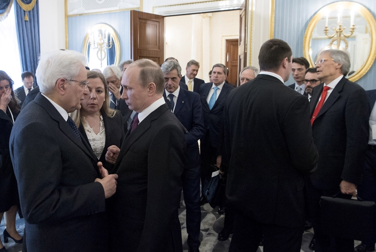 Il Presidente Sergio Mattarella con il Presidente della Federazione Russa Vladimir Vladimirovič Putin 