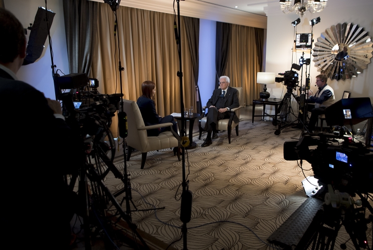 Il Presidente Sergio Mattarella incontra la stampa russa.
