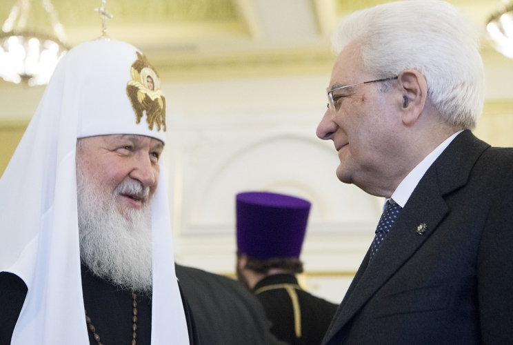 Il Presidente Sergio Mattarella con il Patriarca di Mosca e di tutte le Russie, Kirill