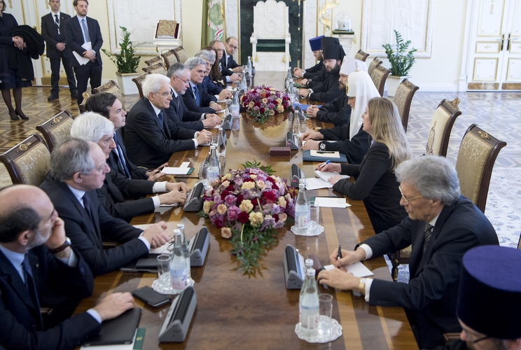 Il Presidente Sergio Mattarella nel corso dell'incontro con il Patriarca di Mosca e di tutte le Russie, Kirill