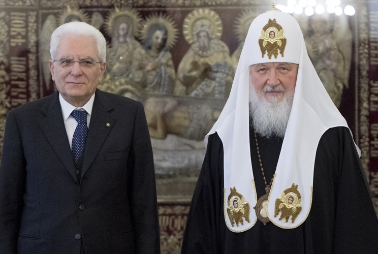 Il Presidente Sergio Mattarella nel corso dell'incontro con il Patriarca di Mosca e di tutte le Russie, Kirill