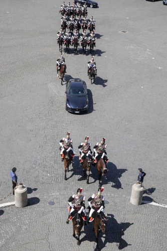 Il Presidente della Repubblica d'Angola, João Manuel Gonçalves Lourenço, al suo arrivo al Quirinale, in visita di Stato in Italia.