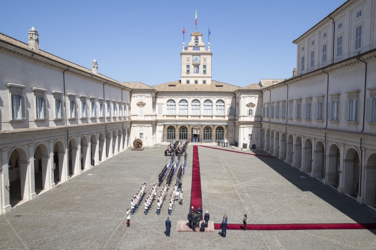 Il Presidente della Repubblica d'Angola, João Manuel Gonçalves Lourenço, al suo arrivo al Quirinale, in visita di Stato in Italia.