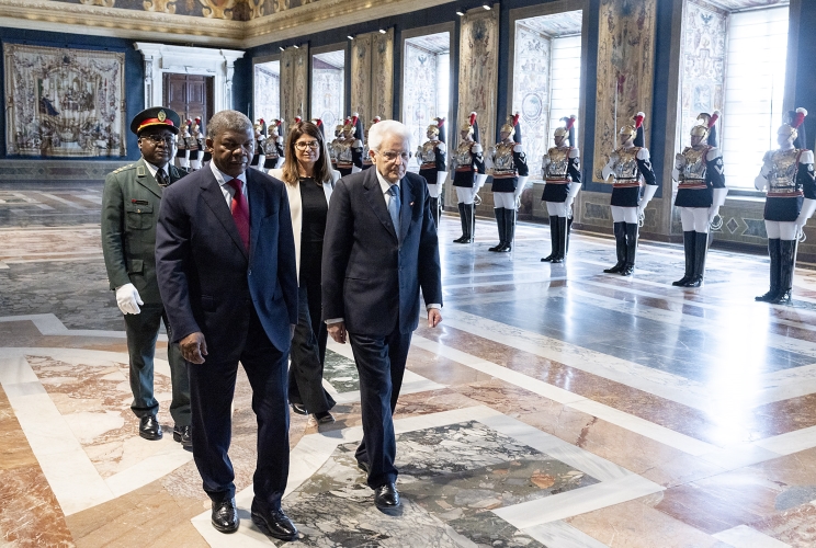 Il Presidente della Repubblica Sergio Mattarella con il Presidente della Repubblica d'Angola, João Manuel Gonçalves Lourenço, al termine della visita di Stato