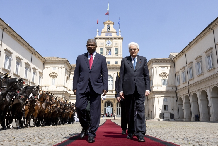 Il Presidente della Repubblica Sergio Mattarella con il Presidente della Repubblica d'Angola, João Manuel Gonçalves Lourenço, al termine della visita di Stato