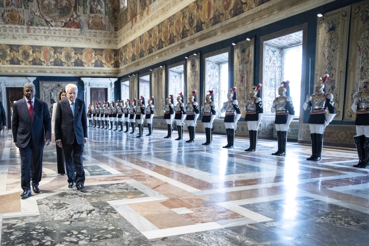 Il Presidente della Repubblica Sergio Mattarella con il Presidente della Repubblica d'Angola, João Manuel Gonçalves Lourenço, al termine della visita di Stato
