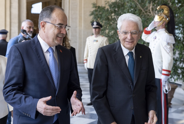 Il Presidente Sergio Mattarella con Bajram Begaj, Presidente della Repubblica d’Albania, in visita ufficiale