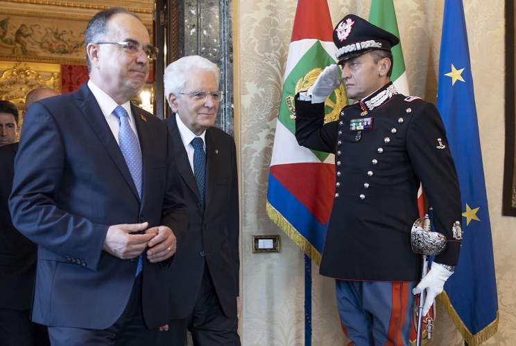 Il Presidente Sergio Mattarella con Bajram Begaj, Presidente della Repubblica d’Albania, in visita ufficiale