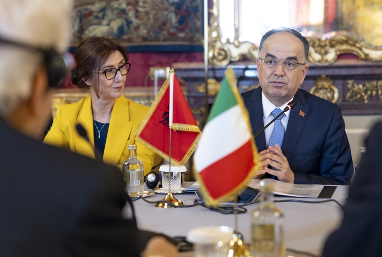 Il Presidente Sergio Mattarella con Bajram Begaj, Presidente della Repubblica d’Albania, in visita ufficiale