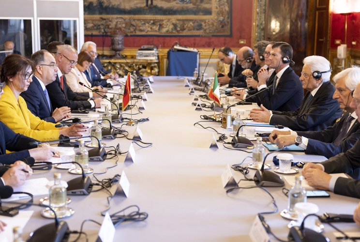 Il Presidente Sergio Mattarella con Bajram Begaj, Presidente della Repubblica d’Albania, in visita ufficiale