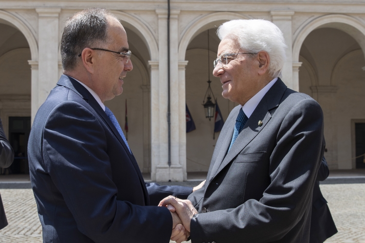 Il Presidente Sergio Mattarella con Bajram Begaj, Presidente della Repubblica d’Albania, in visita ufficiale