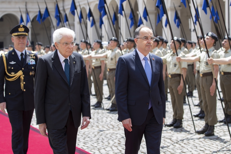 Il Presidente Sergio Mattarella con Bajram Begaj, Presidente della Repubblica d’Albania, in visita ufficiale