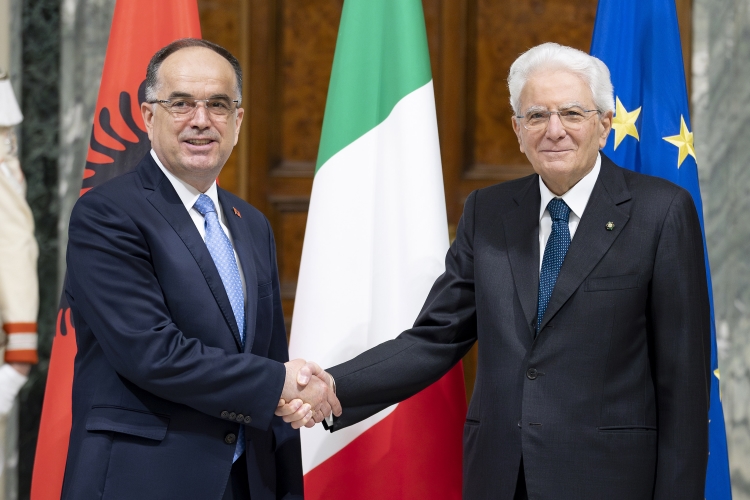 Il Presidente Sergio Mattarella con Bajram Begaj, Presidente della Repubblica d’Albania, in visita ufficiale