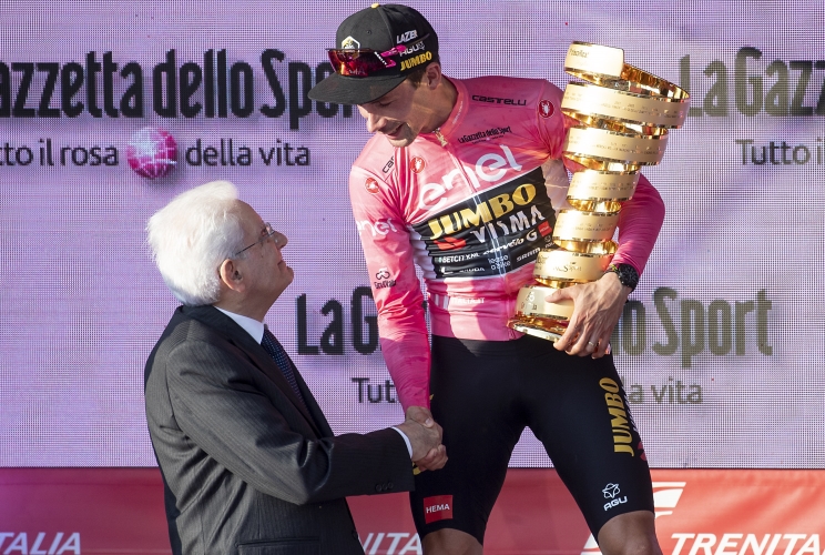 Il Presidente Sergio Mattarella alla 106° edizione del Giro d'Italia, oggi 28 maggio 2023
