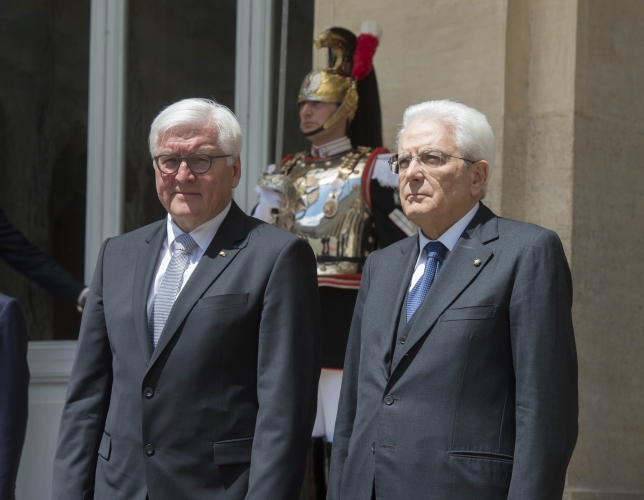 Il Presidente della Repubblica Italiana Sergio Mattarella con il Presidente della Repubblica Federale di Germania