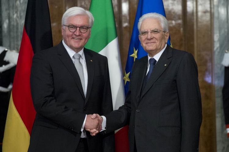 Il Presidente della Repubblica Italiana Sergio Mattarella con il Presidente della Repubblica Federale di Germania