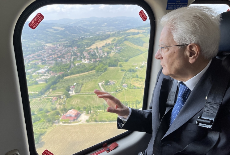 Il Presidente della Repubblica Sergio Mattarella  in occasione della visita alle zone alluvionate dell'Emilia-Romagna
