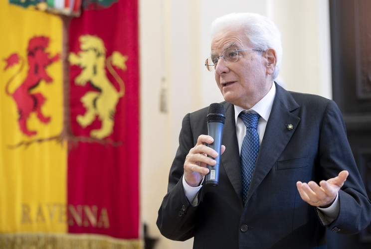 Ravenna - Il Presidente della Repubblica Sergio Mattarella al Municipio di Ravenna, oggi 30 maggio 2023.
