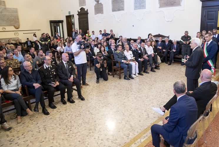 Ravenna - Il Presidente della Repubblica Sergio Mattarella al Municipio di Ravenna, oggi 30 maggio 2023.
