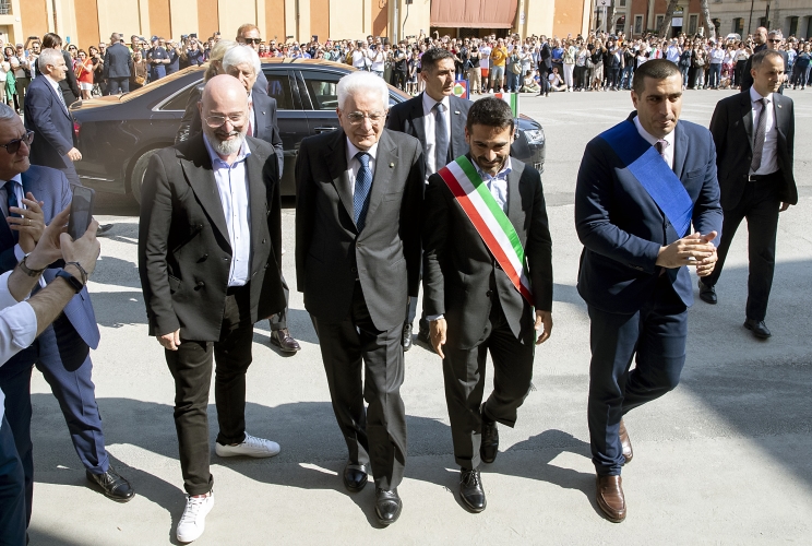 Lugo - Il Presidente della Repubblica Sergio Mattarella nel corso della visita a Lugo, oggi 30 maggio 2023.
